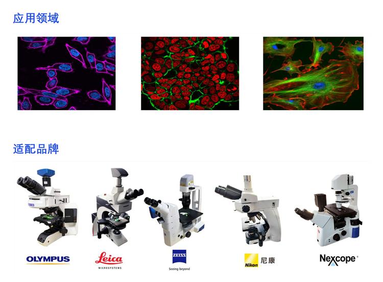 明慧三波段LED光源MH-300-LEDS適配顯微鏡和實(shí)拍效果圖